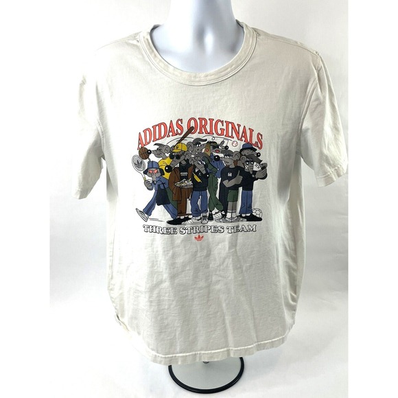 Adidas Originals Rat Union T Shirt Adult Medium White Three Stripes Team - Picture 2 of 8